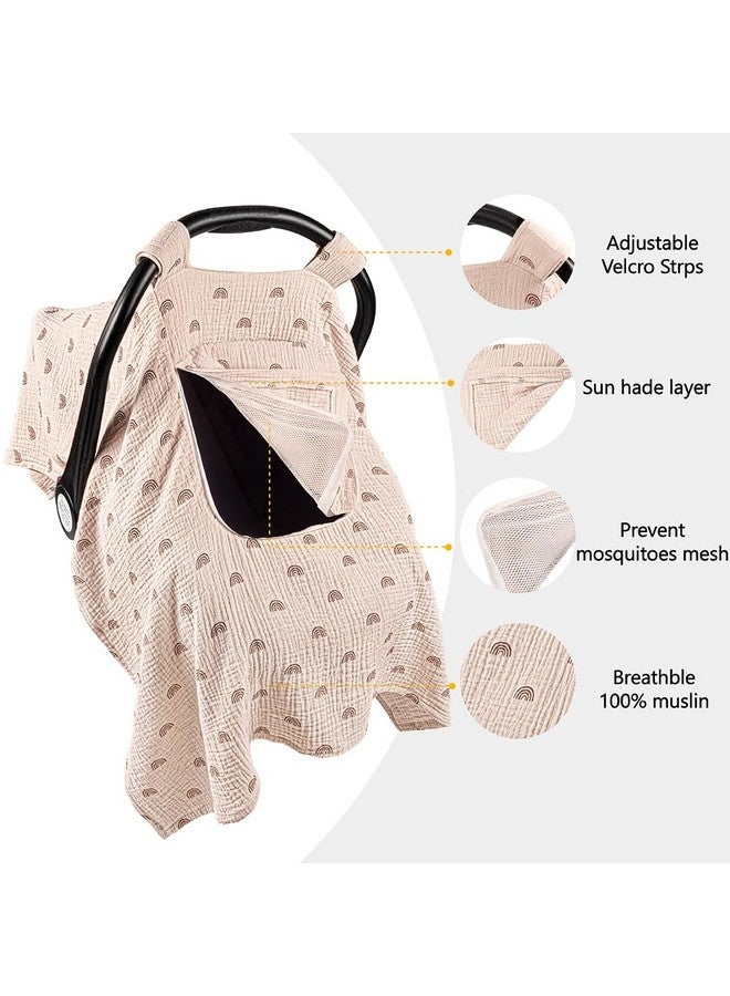 Primlect Car Seat Cover Baby, 100% Muslin Baby Car Seat Cover, 3 in 1 Carseat Cover, Carseat Cover for Baby Easy to Get in & Out - Image 5