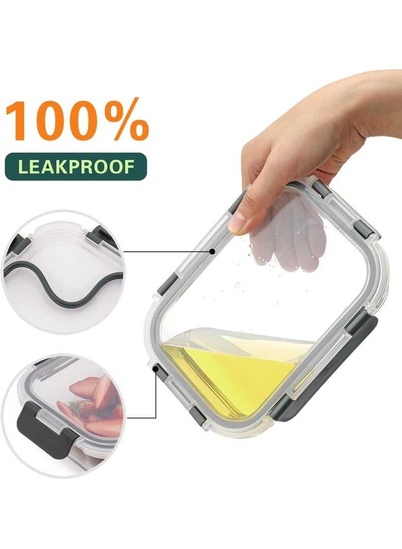 VERONES 10-Pack Meal Prep Container Set 22oz,Glass Food Storage Containers with Leak-Proof Locking Lids, Airtight Glass Containers, BPA-Free,Perfect for Kitchen Storage, Microwave,Freezer & Dishwasher - Image 3