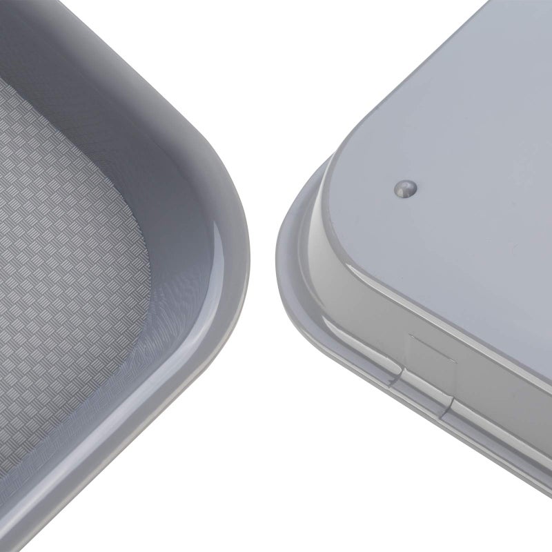 Eslite Rectangular Plastic Serving Trays,Fast Food Serving Cafeteria Trays,17"X13",Set of 6 (Grey) - Image 3