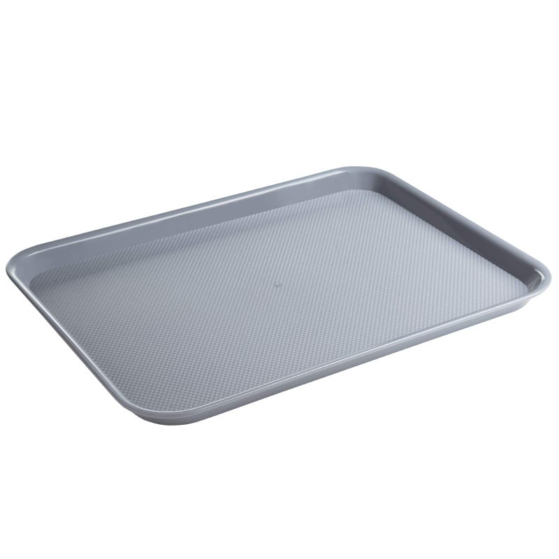 Eslite Rectangular Plastic Serving Trays,Fast Food Serving Cafeteria Trays,17"X13",Set of 6 (Grey) - Image 2
