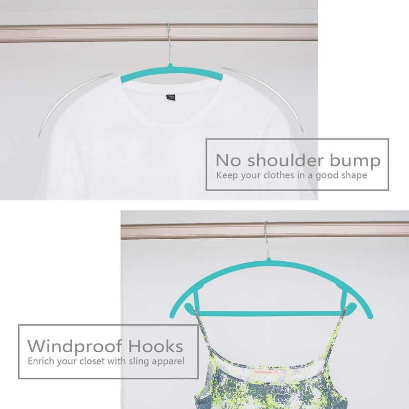 MIZGI Premium Velvet Hangers (Pack of 30) Heavyduty- Non Slip No Shoulder Bump Suit Hangers - Chrome Hooks,Space Saving Clothes Hangers,Rounded Hangers for Coat,Sweater,Jackets,Pants - Image 4