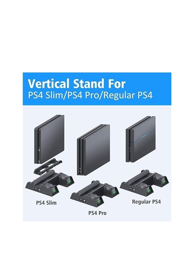 Generic - Vertical Stand with Dual Controller EXT Port Charger Dock Station and 12 Game Slots for Playstation 4/PS4 Slim/PS4 Pro, PS4 Pro - Image 1