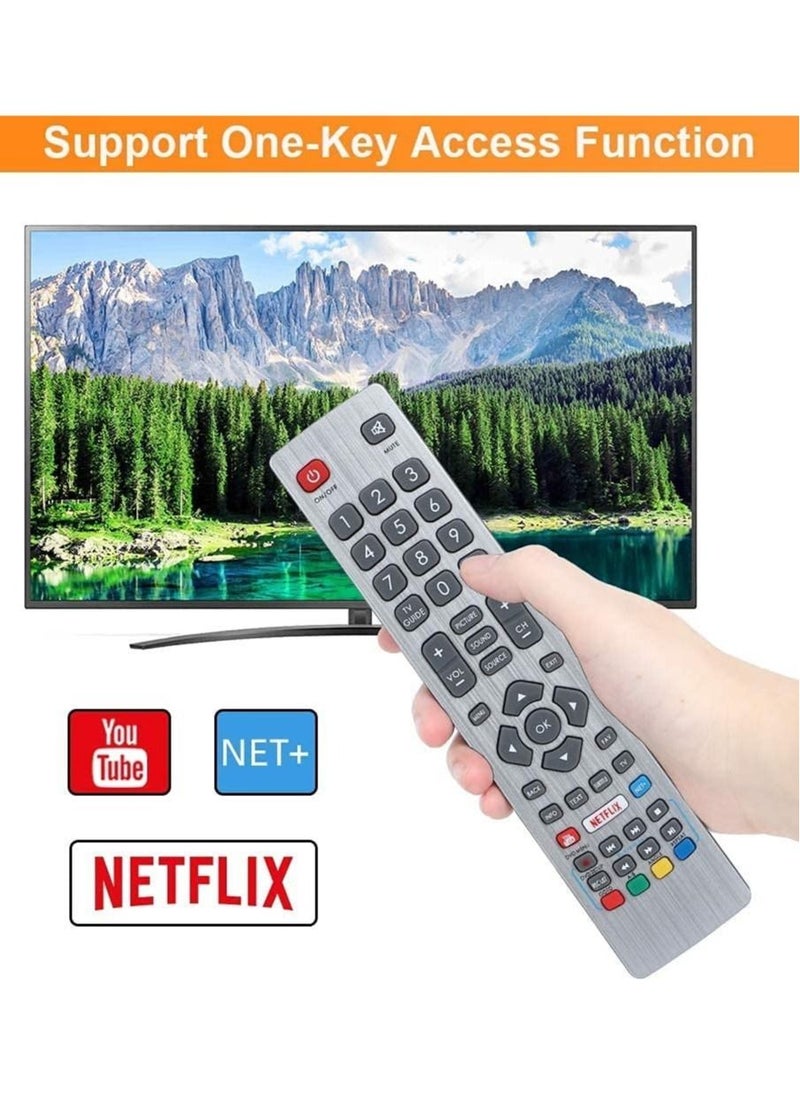 vesus - Remote Control for Sharp Aquos UHD 4K Freeview 3D HD Smart TV with Netflix Youtube NET+ Buttons LC-24DHG6001K LC-32HG5141K LC-40FG5242E LC-43FG5242E - Image 1