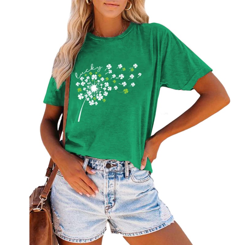 Prelike Powers St Patrick's Day Shirt Women: Funny Lucky Irish Shamrock Paddy's Day T-Shirt Casual Crewneck Short Sleeve - Image 2