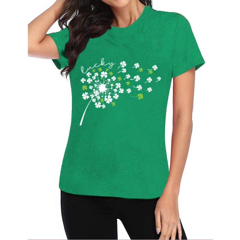 Prelike Powers St Patrick's Day Shirt Women: Funny Lucky Irish Shamrock Paddy's Day T-Shirt Casual Crewneck Short Sleeve - Image 3