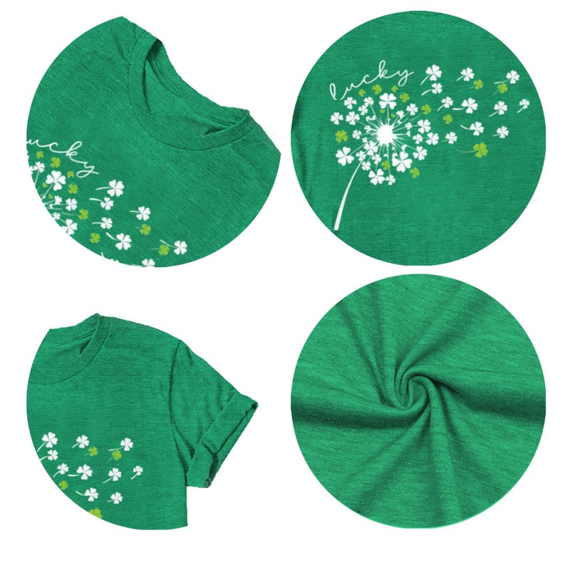 Prelike Powers St Patrick's Day Shirt Women: Funny Lucky Irish Shamrock Paddy's Day T-Shirt Casual Crewneck Short Sleeve - Image 5