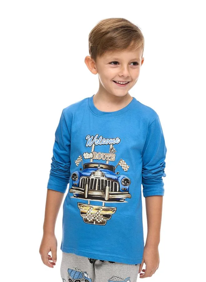 victor and jane Victor And Jane Boys Blue Route 66 Graphic T-Shirt