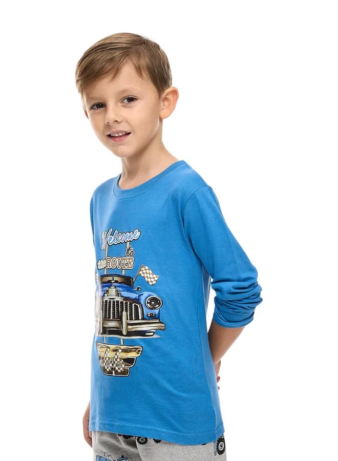 victor and jane Victor And Jane Boys Blue Route 66 Graphic T-Shirt