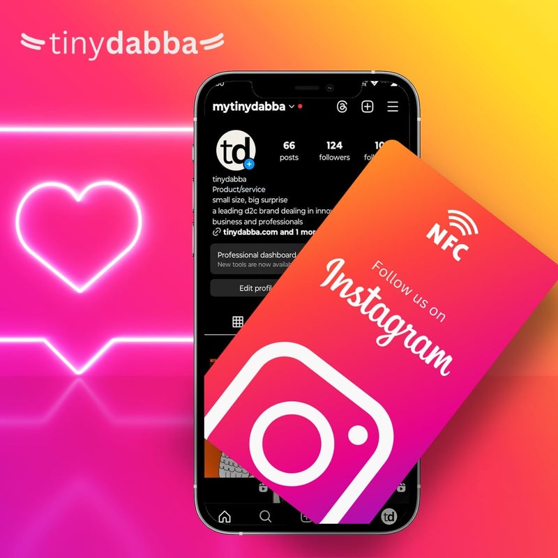 Tinydabba Instagram NFC & QR Card | Pre-Configured, Unlimited Taps, Lifetime Free Use | For Business, Influencers & Creators - Image 4