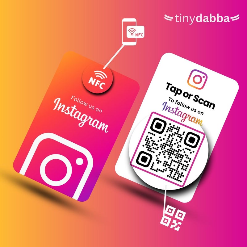 Tinydabba Instagram NFC & QR Card | Pre-Configured, Unlimited Taps, Lifetime Free Use | For Business, Influencers & Creators - Image 2