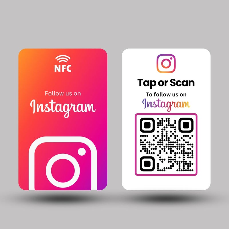 Tinydabba Instagram NFC & QR Card | Pre-Configured, Unlimited Taps, Lifetime Free Use | For Business, Influencers & Creators - Image 1