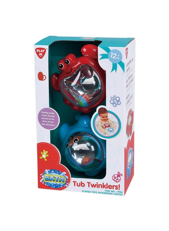 PlayGo Octopus and Crab Rattle Baby Bath Toy | Floating Plastic Animal Toys Set | Interactive Fun Bath time Gifts| Interior Mirror Reflecting Balls| Colorful Bathtub and Pool Floating Accessories - Image 2