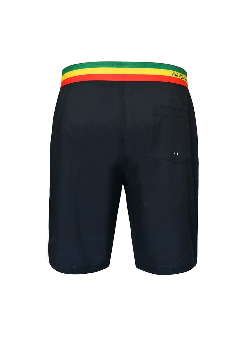 BOB MARLIN Bob Marlin Performance Board Shorts Swimming Trunks Quick Dry Black Rasta  - Image 2