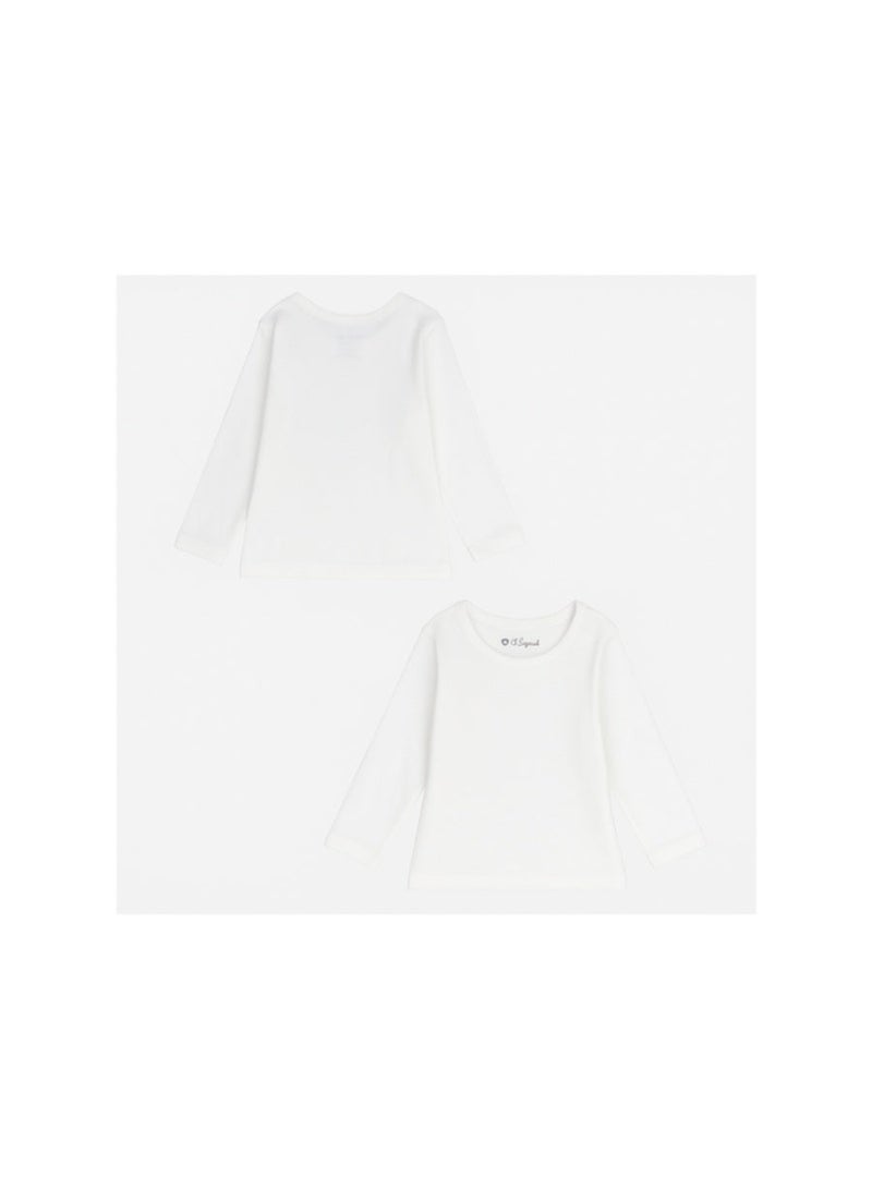 الصياد علبة من 2 - قميص داخلي عادي أبيض بأكمام طويلة للاطفال - Image 3