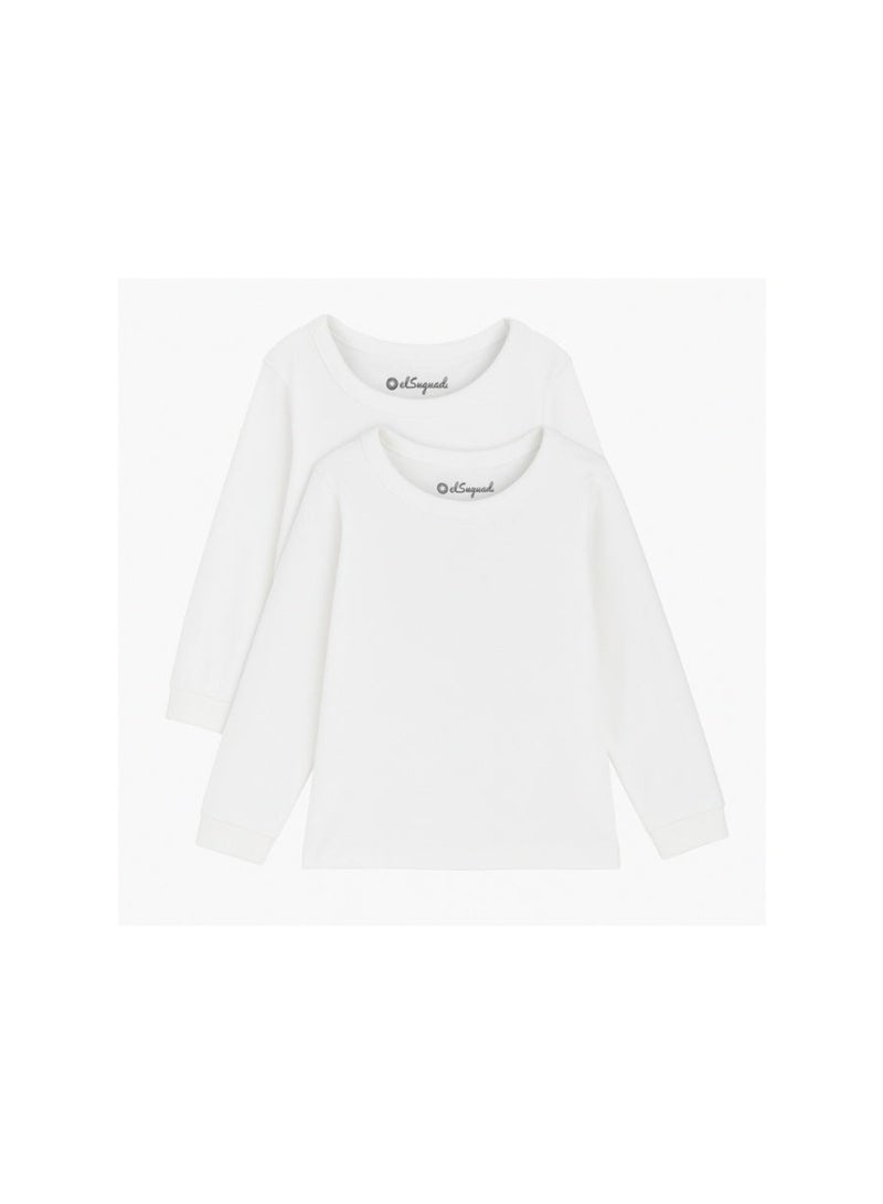 الصياد علبة من 2 - قميص داخلي عادي أبيض بأكمام طويلة للاطفال - Image 2
