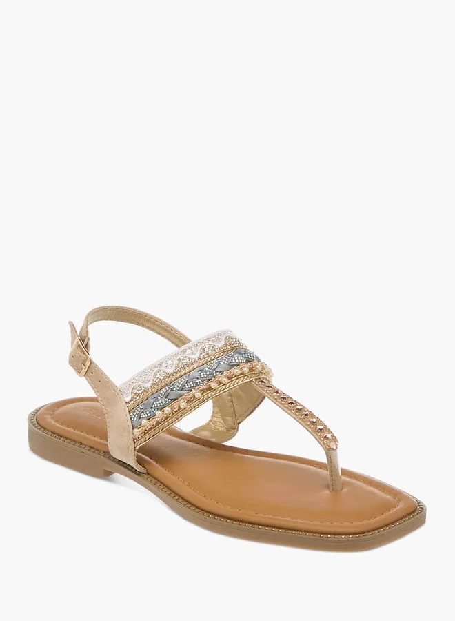Celeste Womens Embellished Sandals With Ankle Strap