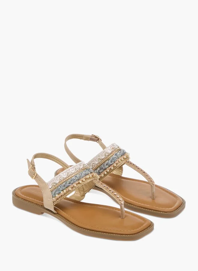 Celeste Womens Embellished Sandals With Ankle Strap