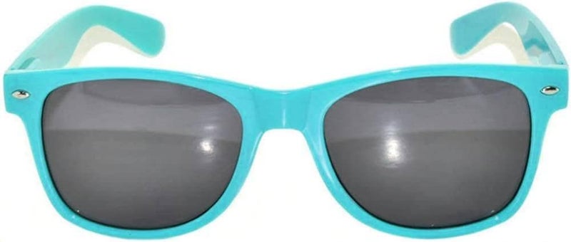 OWL Classic Vintage Sunglasses 80s Style with Clear Lens, Smoke Lens Nerdy Colorful Frames - Image 2