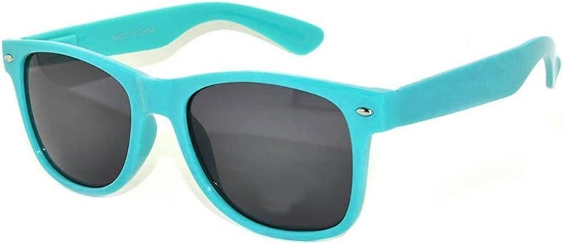 OWL Classic Vintage Sunglasses 80s Style with Clear Lens, Smoke Lens Nerdy Colorful Frames - Image 1