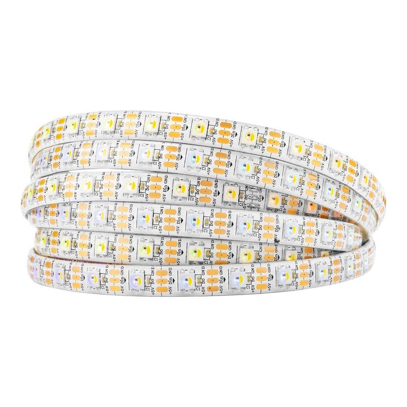 BTF-LIGHTING RGBW RGB+Natural White SK6812 (Similar WS2812B) 4 Colors in 1 LED Strip Individually Addressable 16.4ft 60Pixel/m 300LED Light Dream Color IP65 DC5V White PCB (No Adapter or Controller) - Image 1