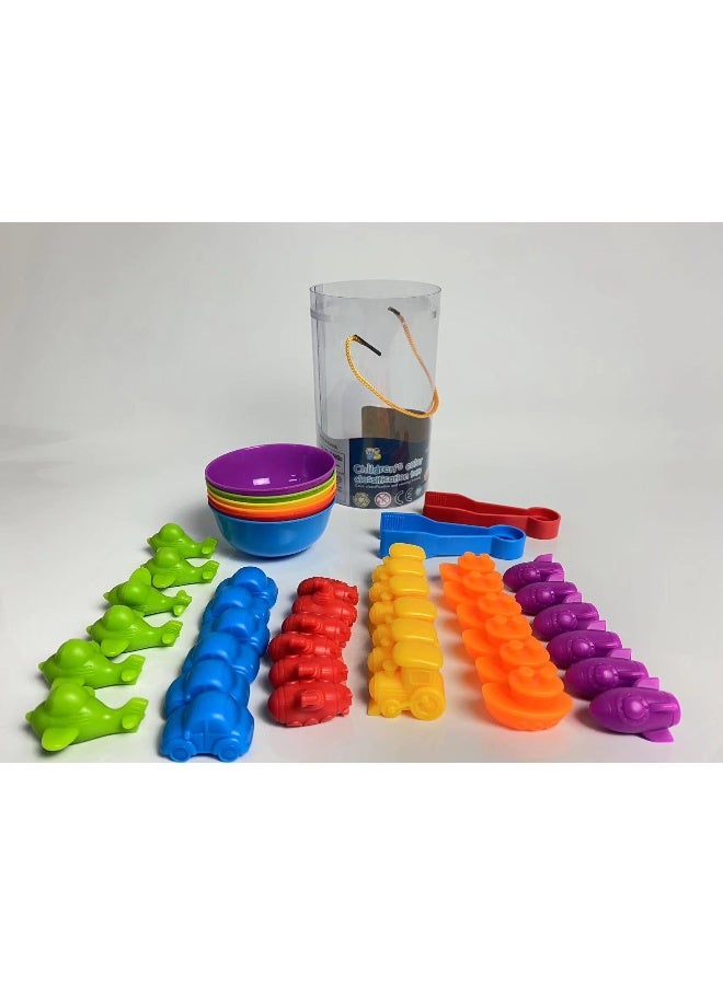 NIBEMINENT Counting Transport Matching Game with Sorting Cups, Color Classification and Sensory Training Preschool Educational Learning Toys Gift for Toddlers Kids Boys Girls Ages 3 4 5 6 + - Image 1
