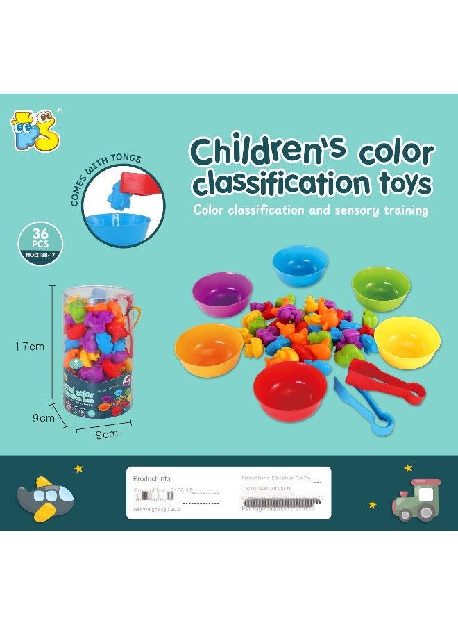 NIBEMINENT Counting Transport Matching Game with Sorting Cups, Color Classification and Sensory Training Preschool Educational Learning Toys Gift for Toddlers Kids Boys Girls Ages 3 4 5 6 + - Image 2