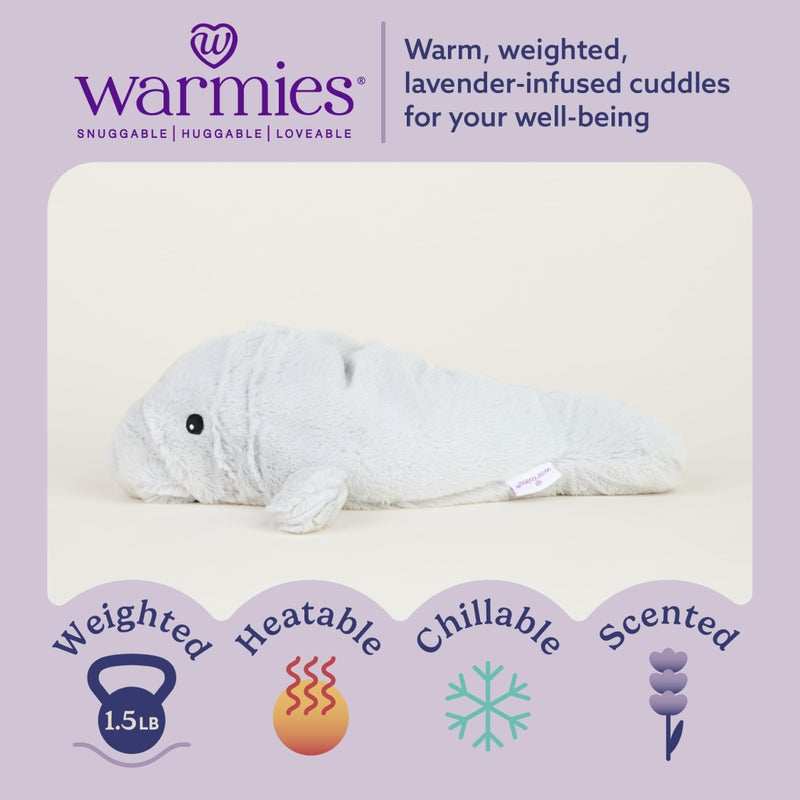 warmies Microwavable & Weighted Stuffed Animals, Manatee - Heated Stuffed Animal Plushie for Warmth & Comfort - Cute Soft Plush Toys for Adults & Children (Boys, Girls, Babies & Toddlers) - Image 2