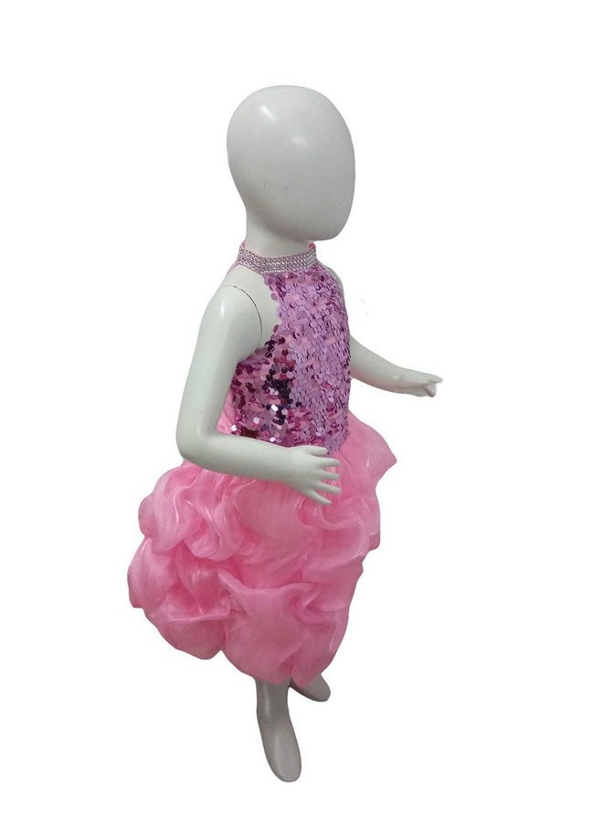 BookMyCostume Bookmycostume Pink Balloon Frock Western Dance Costume Dress for Girls - Premium 8-10 Years - Nylon  - Image 2