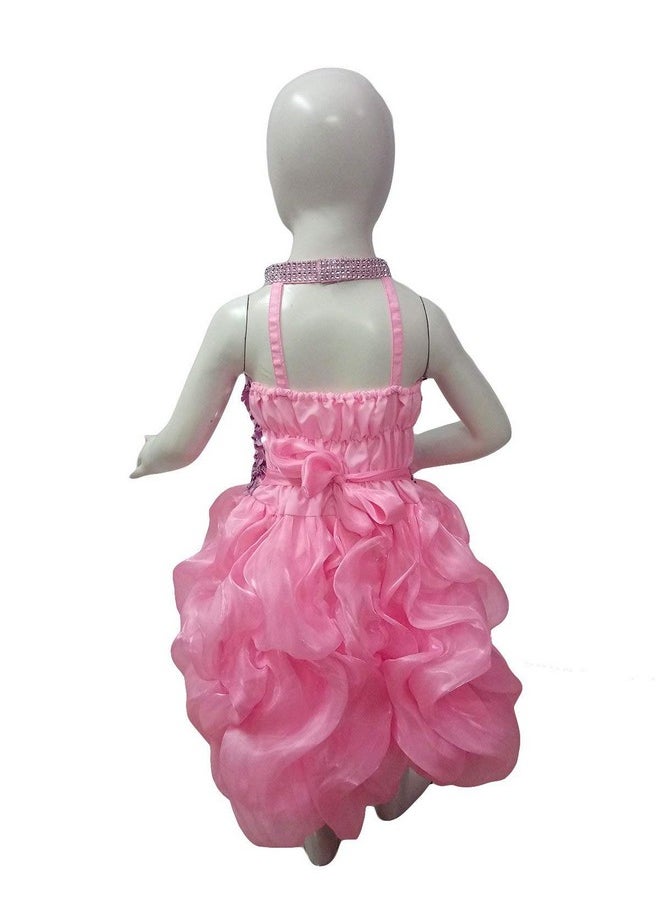 BookMyCostume Bookmycostume Pink Balloon Frock Western Dance Costume Dress for Girls - Premium 8-10 Years - Nylon  - Image 3