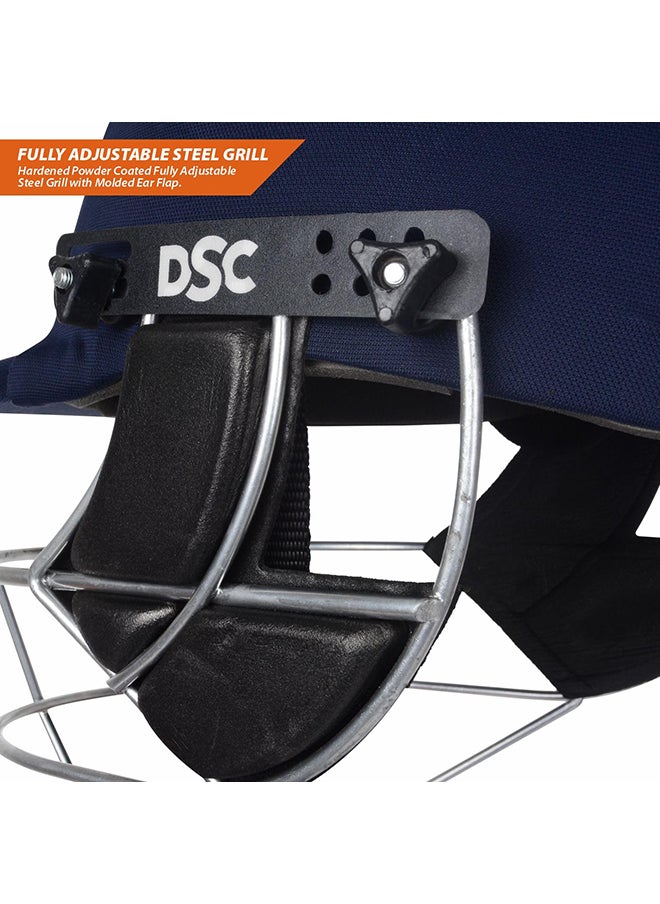 DSC Defender Cricket Helmet | Navy Blue | For Men & Boys | Adjustable Steel Grill | Back Support Strap | Lightweight  - Image 4
