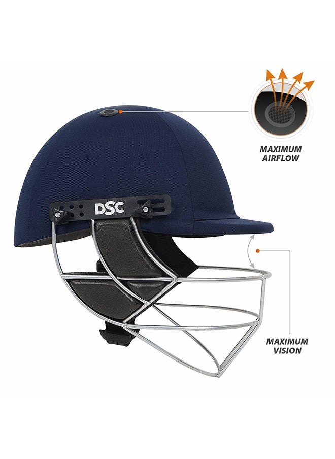 DSC Defender Cricket Helmet | Navy Blue | For Men & Boys | Adjustable Steel Grill | Back Support Strap | Lightweight  - Image 3
