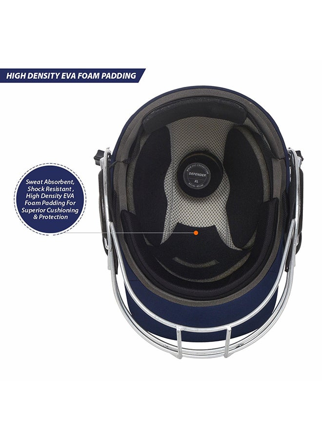 DSC Defender Cricket Helmet | Navy Blue | For Men & Boys | Adjustable Steel Grill | Back Support Strap | Lightweight  - Image 2
