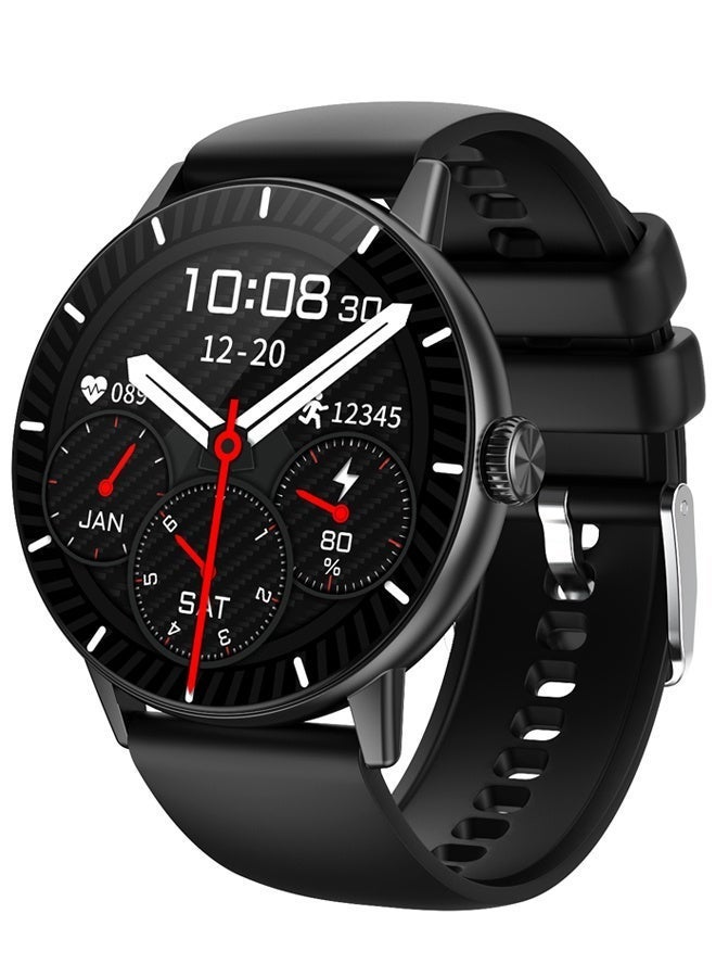 KitKey Korean Brand Smart Watch M5 Business Smartwatch, Waterproof Fitness Watch, Bluetooth Calling, Compatible with Android and iOS,Smartwatch For Men, Zinc Alloy Vacuum Plating, Heart Rate Monitoring，Black - Image 1