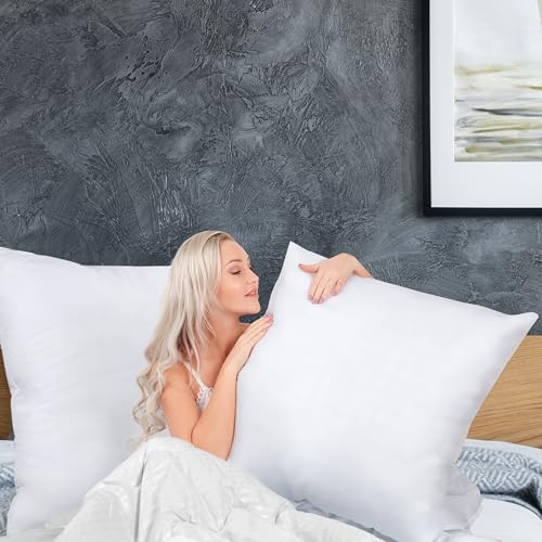 Utopia Bedding Throw Pillows Insert (Pack of 2, White) - 28 x 28 Inches Bed and Couch Pillows - Indoor Decorative Pillow - Image 4