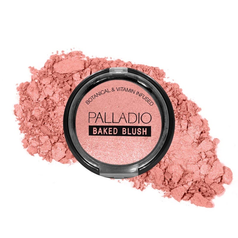 Palladio Baked Blush, Highly Pigmented Shimmery Formula, Easy to Blend and Highly Buildable, Apply Dry for a Natural Glow or Wet for a Dramatic Luminous Look, Long Lasting for All day Wear, Rosey - Image 1