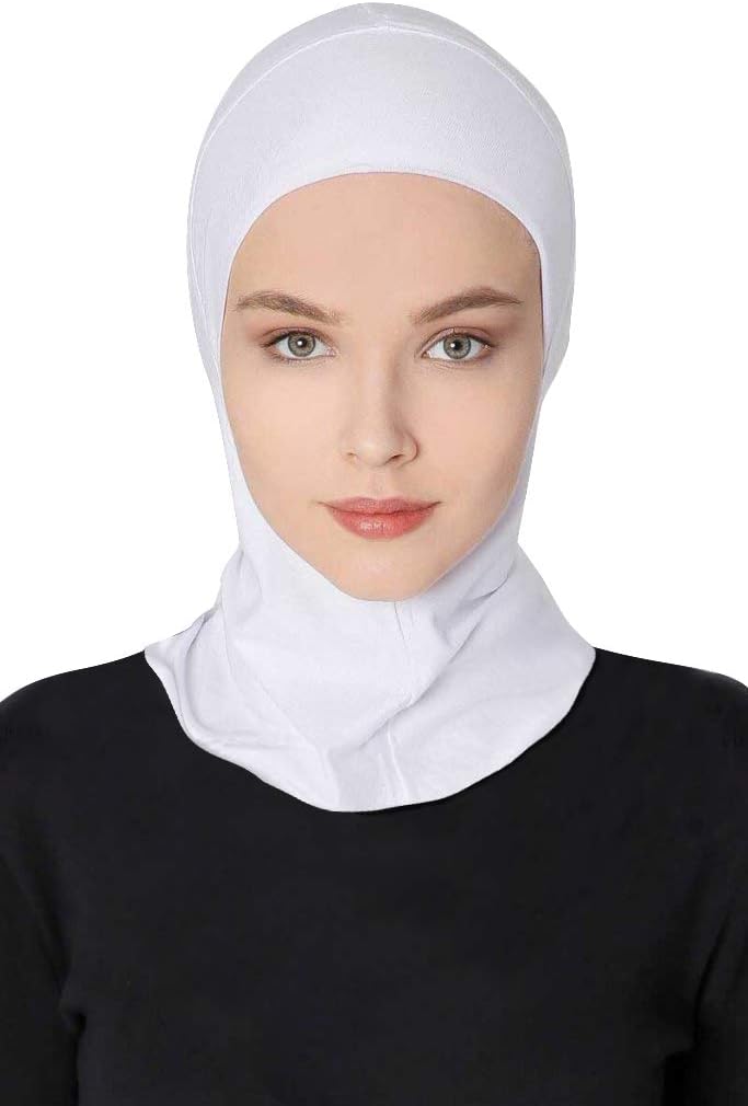 جيرينلي GERINLY وشاح رأس إسلامي أبيض تحت الوشاح الناعم قبعة حجاب حجاب خفيف الوزن غطاء رأس كامل التغطية للسباحة (أبيض) - Image 1