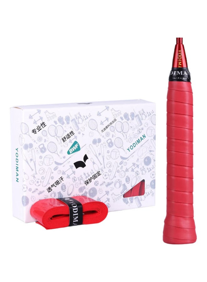 Flat Hand Grip, Sweat-Absorbing, Non-Slip, Red, Boxed, 10 Pieces