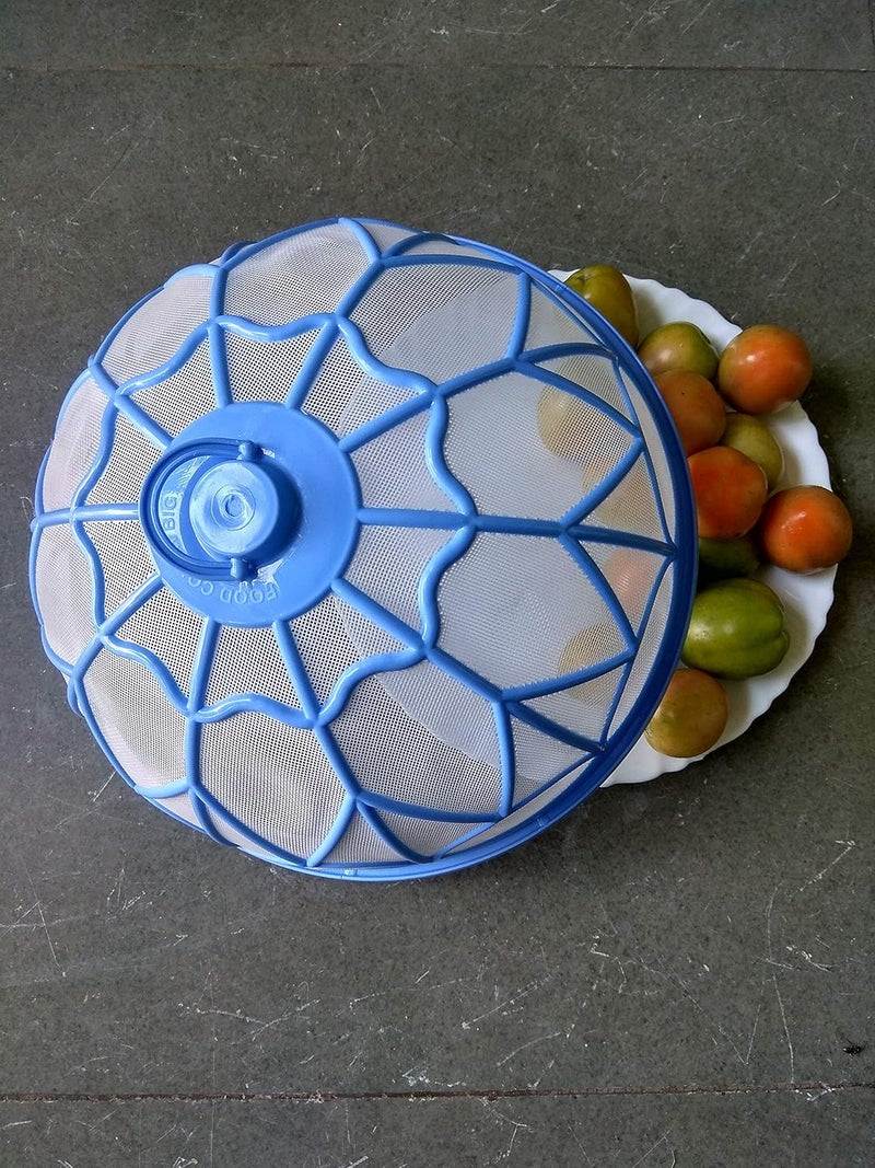 Babbu Babbu Food Dome Round Plastic Net 1275 Inch Food Cover Kitchen Table Flies Mosquitoes Insect Proof Dining Tables Covers Rice Vegetable Covers for Anti Fly Mosquito Mesh Light Blue  - Image 2