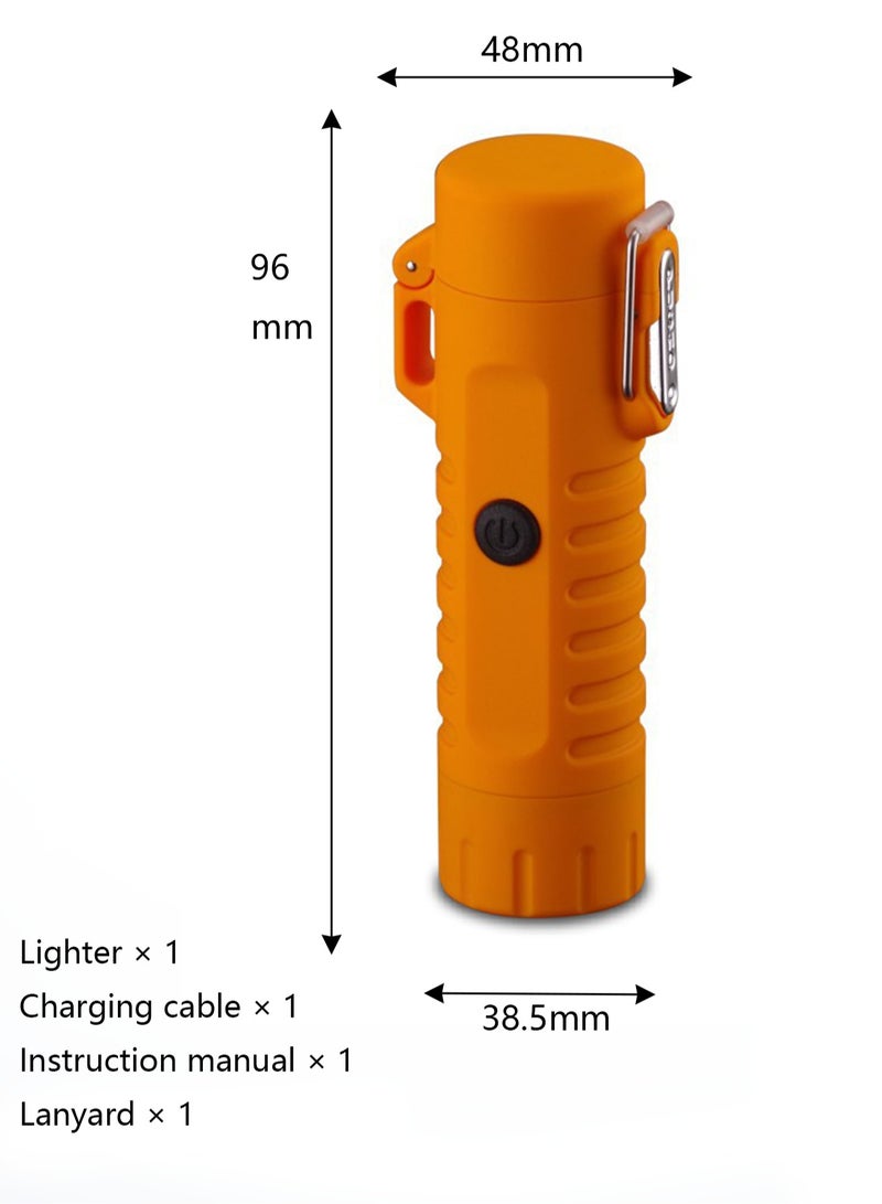 Outdoor Camping Flashlight Long-term Sealed Waterproof And Windproof Rechargeable(Orange) - Image 2