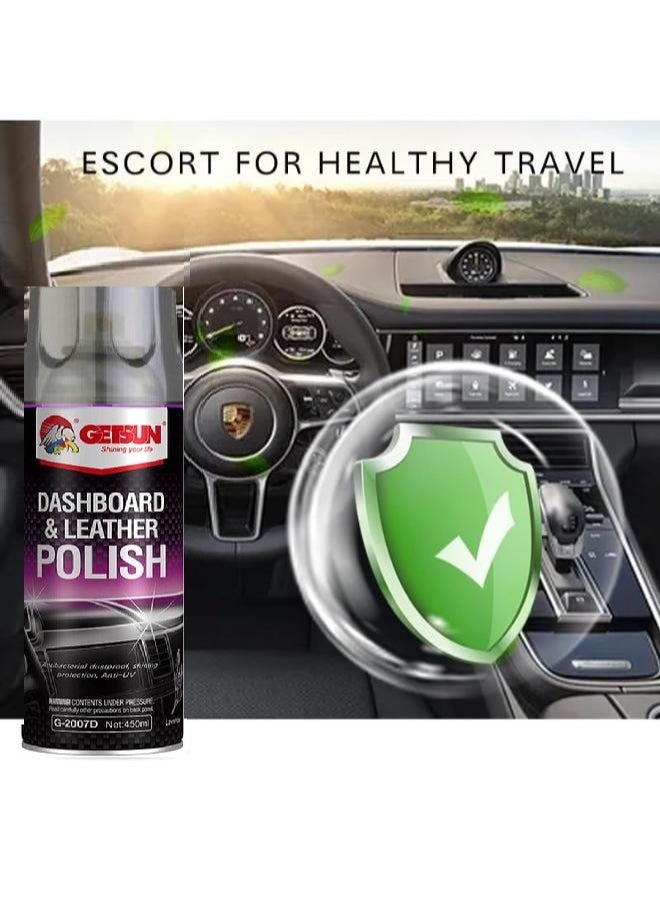 GETSUN Dashboard And Leather Polish Spray Lavender- 450 ML  - Image 3