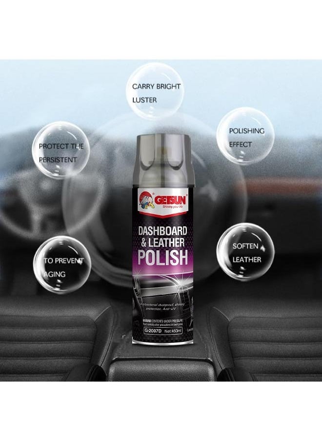 GETSUN Dashboard And Leather Polish Spray Lavender- 450 ML  - Image 4