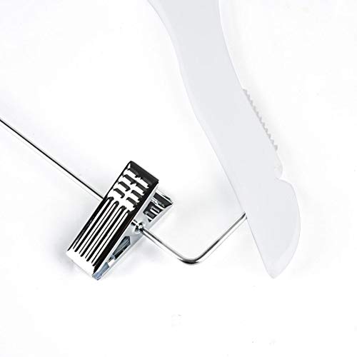 Quality Hangers Quality 14.5" White Wooden Petite Kids Skirt Pant Hanger Luxury Design with Robber Grips Chrome Swivel Hook Medium Elementary Size - Image 5