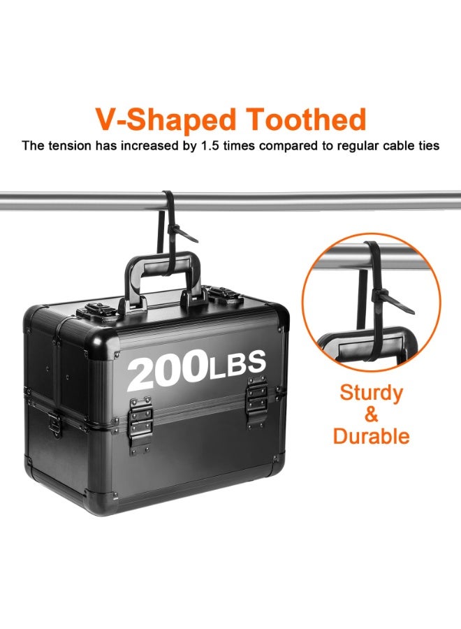 Heavy Duty Zip Ties 12 Inch, V‑Shaped Double Sided Toothed Cable Ties 200 LBS Tensile Strength, Industrial Nylon 66 Wire Ties for Indoor Outdoor Use (100 Pack) - Image 5