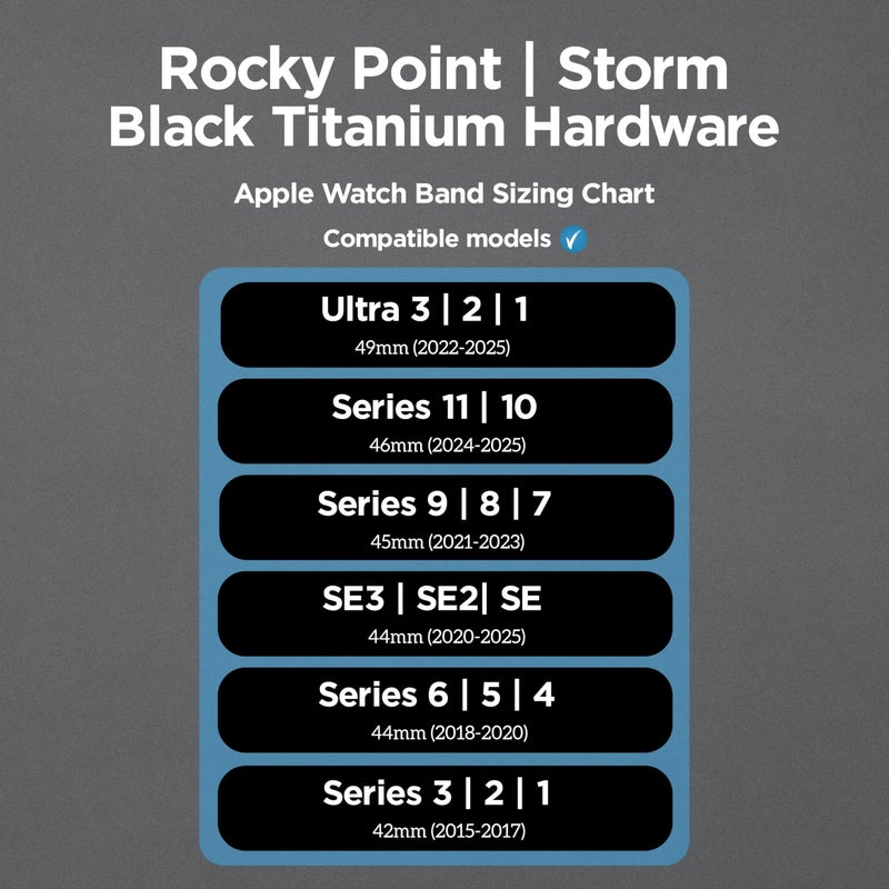 NOMAD Sport Band Rocky Point Dark Storm Gray for Apple Watch - 45/49mm Apple Watch Band with Black Titanium Hardware, Adventurous Rugged for Men and Women - Image 4