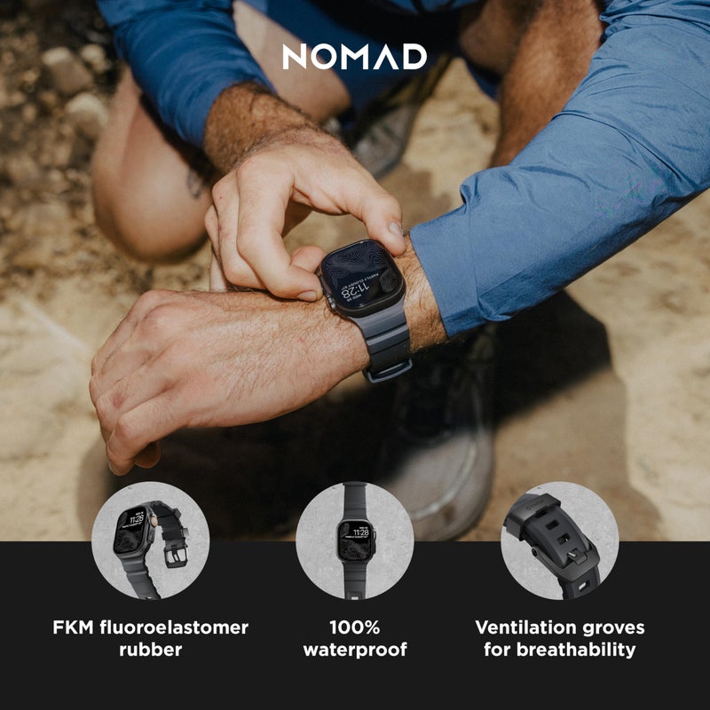 NOMAD Sport Band Rocky Point Dark Storm Gray for Apple Watch - 45/49mm Apple Watch Band with Black Titanium Hardware, Adventurous Rugged for Men and Women - Image 2