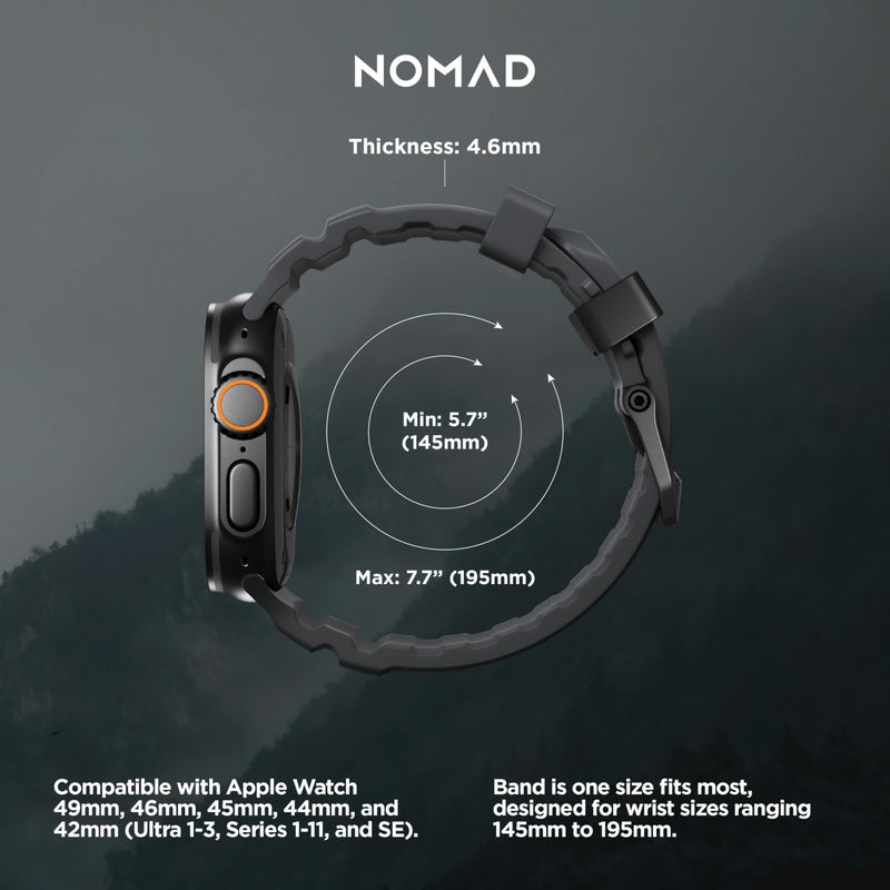 NOMAD Sport Band Rocky Point Dark Storm Gray for Apple Watch - 45/49mm Apple Watch Band with Black Titanium Hardware, Adventurous Rugged for Men and Women - Image 3