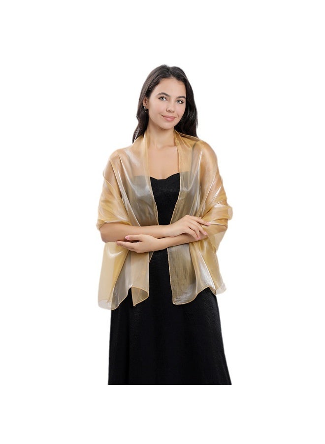 ILovhaprty 170x70cm Elegant Solid Color Chiffon Shawl - Light Brown Shawl Scarf Luxury Wedding Bridesmaid Scarf, Evening Party Hijab, Abaya Wrap for Women - Image 1