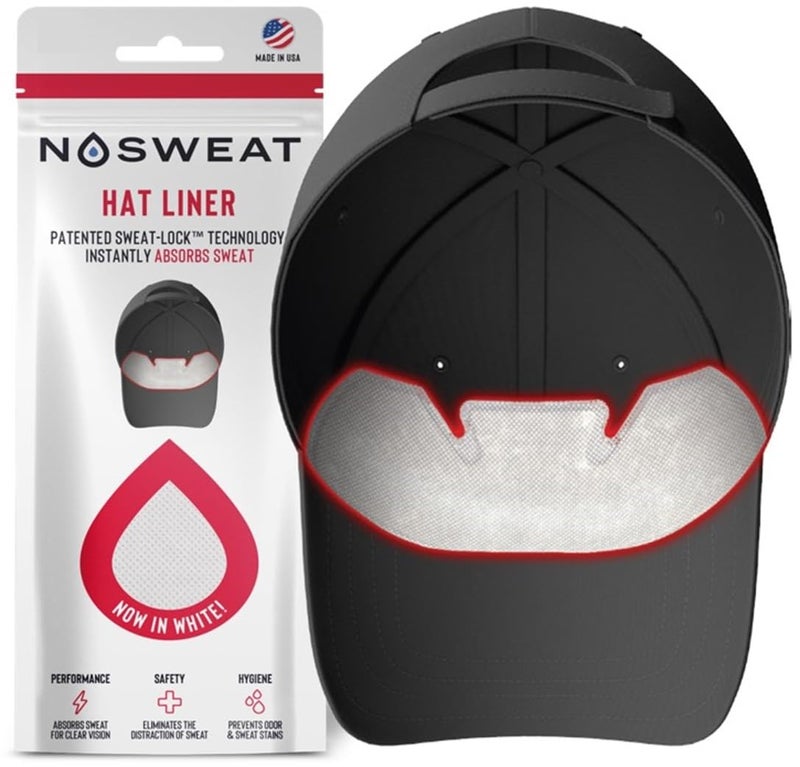 No Sweat Golf Hat White Sweat Liner â€“ Prevents Stains & Odor Patented Technology Made in The USA (3) - Image 2