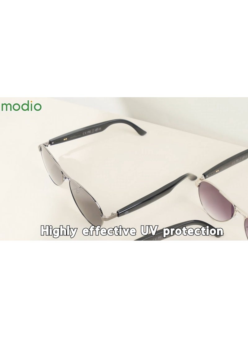 modio Modio MG05 Smart Audio Glasses – Gold Frame with UVB Protection & Multifunctional Touch Control – Bluetooth Music, Calls & Voice Assistant – Stylish Wearable Tech - Image 3