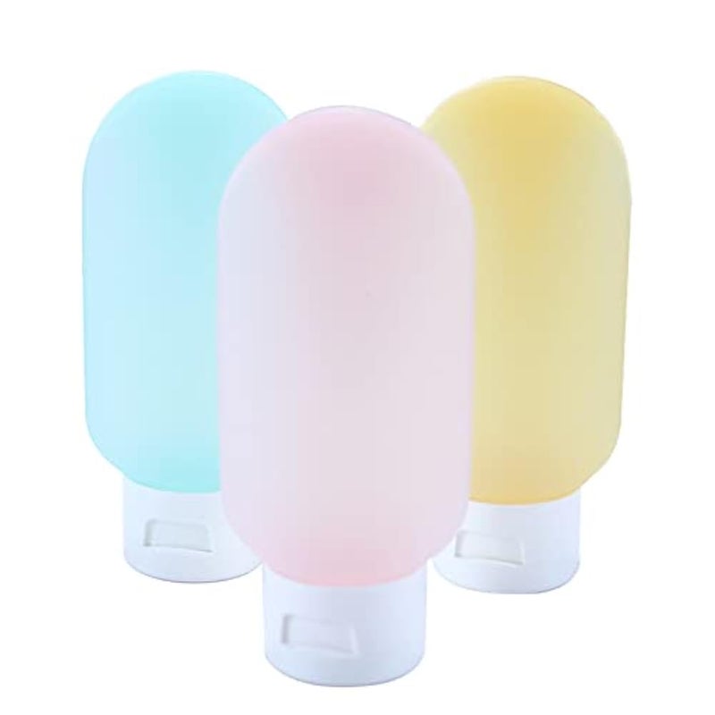 Somnr 3PCS Plastic Travel Bottles，Leak Proof Travel container for Toiletries,Squeezable Travel Accessories 2oz for Shampoo Conditioner Lotion Body Wash, One Size - Image 1